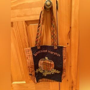 Nancy’s Nook Plaid Welcome Harvest Tote Bag
